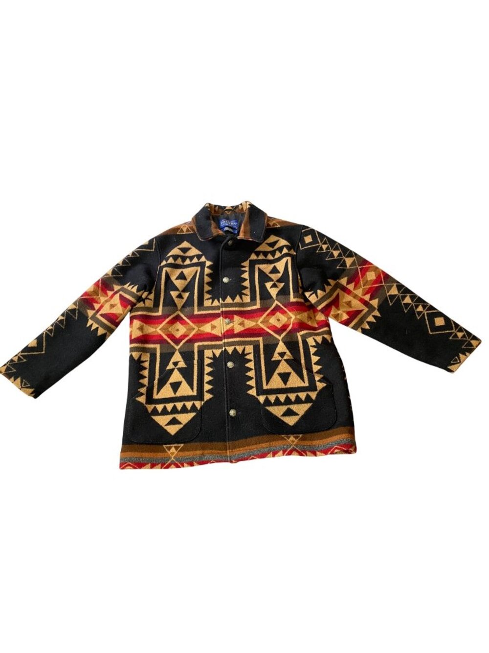Pendleton High Grade Western Wear Coat Native American Blanket Pattern XL